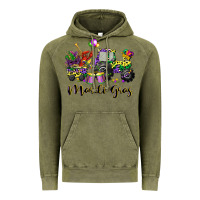 Vintage Olive mardi gras tractor Vintage Hoodie - CowGirlArtShop