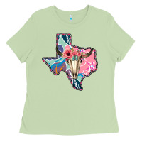Matcha Texas Boho Bull Skull Ladies Tee - Bettercallsaul