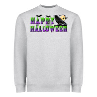 Heather Grey happy halloween Heavyweight Sweatshirt - BundleAndBundleShop