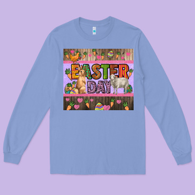 Easter Day Farm Animals Tumbler Long Sleeve Tee Designed By Howdyjamesfarm