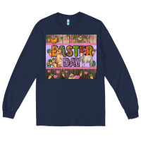 Navy Easter day farm animals tumbler Long Sleeve Tee - HowdyJamesFarm