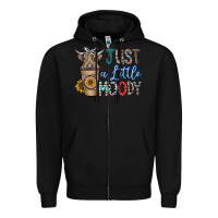 Black just a latte moody Zipper Hoodie - CowhideDigitalArt