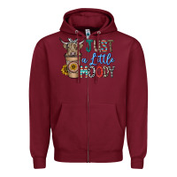 Burgundy just a latte moody Zipper Hoodie - CowhideDigitalArt