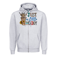 Heather Grey just a latte moody Zipper Hoodie - CowhideDigitalArt