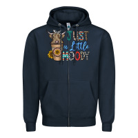 Navy just a latte moody Zipper Hoodie - CowhideDigitalArt