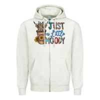 Oatmeal Heather just a latte moody Zipper Hoodie - CowhideDigitalArt