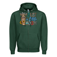 Sports Green just a latte moody Zipper Hoodie - CowhideDigitalArt