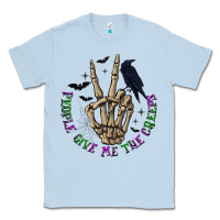 Dusty Blue People Give Me The Creeps Classic Tee - texasbilliewilder