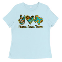 Baby Blue Peace Love Texas Ladies Tee - Bettercallsaul