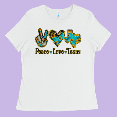 Peace Love Texas Ladies Tee Designed By Bettercallsaul