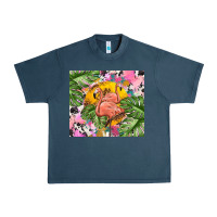 Midnight Navy flamingo with leopard Urban Heavy Tee - TumblerDesignByShophia