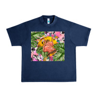Navy flamingo with leopard Urban Heavy Tee - TumblerDesignByShophia