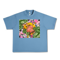 Pebble Blue flamingo with leopard Urban Heavy Tee - TumblerDesignByShophia
