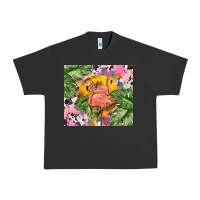Pigment Black flamingo with leopard Urban Heavy Tee - TumblerDesignByShophia