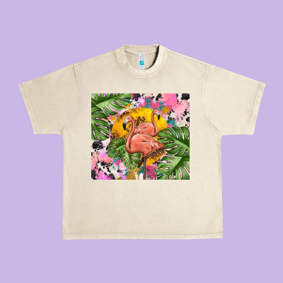 Flamingo With Leopard Urban Heavy Tee Designed By Tumblerdesignbyshophia