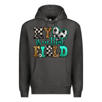 Charcoal Heather my heart is on that field soccer Premium Hoodie - Jasminsmagicworld
