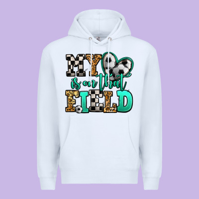My Heart Is On That Field Soccer Premium Hoodie Designed By Jasminsmagicworld