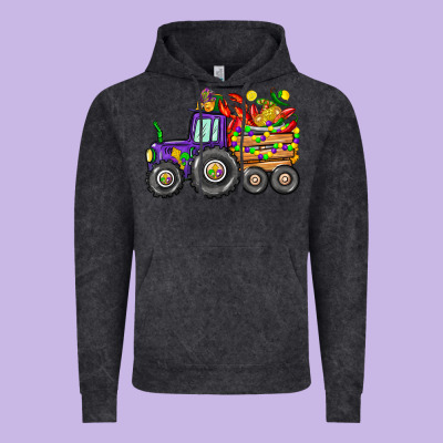 Mardi Gras Tractor Vintage Hoodie Designed By Cowgirlartshop
