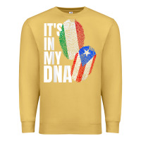 Antique Gold Italian And Puerto Rican DNA Mix Flag Heritage Gift Premium Sweatshirt - minhPixels