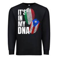 Black Italian And Puerto Rican DNA Mix Flag Heritage Gift Premium Sweatshirt - minhPixels