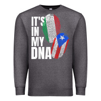 Charcoal Heather Italian And Puerto Rican DNA Mix Flag Heritage Gift Premium Sweatshirt - minhPixels