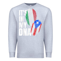 Heather Grey Italian And Puerto Rican DNA Mix Flag Heritage Gift Premium Sweatshirt - minhPixels