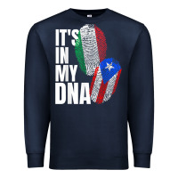 Navy Italian And Puerto Rican DNA Mix Flag Heritage Gift Premium Sweatshirt - minhPixels