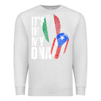 Oatmeal Heather Italian And Puerto Rican DNA Mix Flag Heritage Gift Premium Sweatshirt - minhPixels
