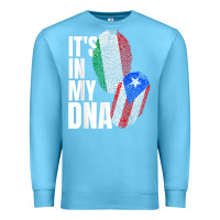 Ocean Blue Italian And Puerto Rican DNA Mix Flag Heritage Gift Premium Sweatshirt - minhPixels