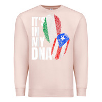 Pale Pink Italian And Puerto Rican DNA Mix Flag Heritage Gift Premium Sweatshirt - minhPixels