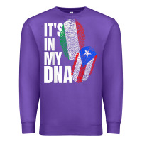 Purple Italian And Puerto Rican DNA Mix Flag Heritage Gift Premium Sweatshirt - minhPixels