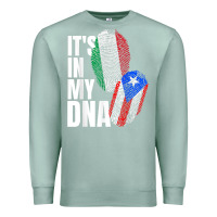 Seafoam Italian And Puerto Rican DNA Mix Flag Heritage Gift Premium Sweatshirt - minhPixels