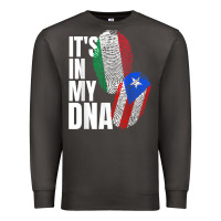 Smoke Italian And Puerto Rican DNA Mix Flag Heritage Gift Premium Sweatshirt - minhPixels