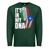 Sports Green Italian And Puerto Rican DNA Mix Flag Heritage Gift Premium Sweatshirt - minhPixels