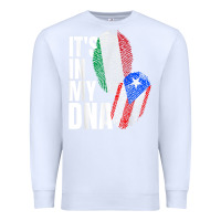 White Italian And Puerto Rican DNA Mix Flag Heritage Gift Premium Sweatshirt - minhPixels