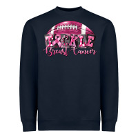 Navy Tickle Breast Cancer Football Heavyweight Sweatshirt - FaDigitalArtStudio