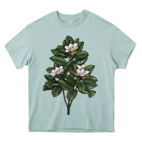 Arona Magnolia Flower Illustrations Heavy Core Tee - LillyAllenDesigns