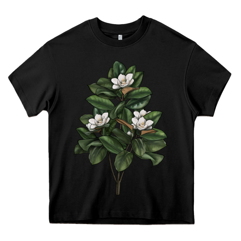Magnolia Flower Illustrations Heavy Core Tee by LillyAllenDesigns | Teevron