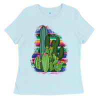 Baby Blue Western Serape Cactus Ladies Tee - Bettercallsaul