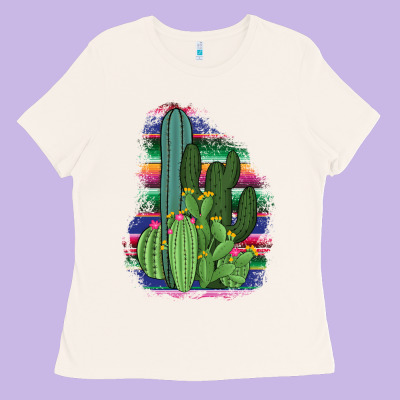 Western Serape Cactus Ladies Tee Designed By Bettercallsaul