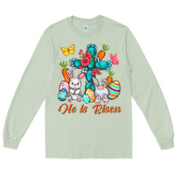 Matcha He is risen with Cross Easter Day Long Sleeve Tee - HowdyJamesFarm