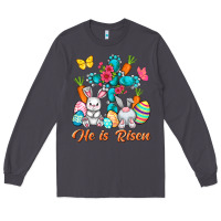 Smoke He is risen with Cross Easter Day Long Sleeve Tee - HowdyJamesFarm