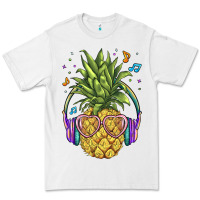 White pineapple with headphone Premium Tee - BarkalooDesign