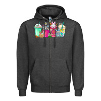 Charcoal Heather easter day coffee Zipper Hoodie - CowhideDigitalArt