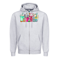 Heather Grey easter day coffee Zipper Hoodie - CowhideDigitalArt