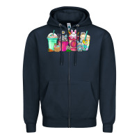 Navy easter day coffee Zipper Hoodie - CowhideDigitalArt