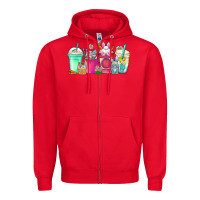 Red easter day coffee Zipper Hoodie - CowhideDigitalArt