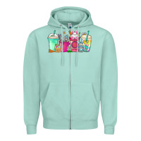 Seafoam easter day coffee Zipper Hoodie - CowhideDigitalArt