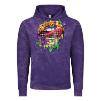 Cloud Purple mardi gras lips Vintage Hoodie - CowGirlArtShop