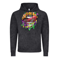 Vintage Black mardi gras lips Vintage Hoodie - CowGirlArtShop